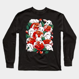 White rabbit Rose Long Sleeve T-Shirt